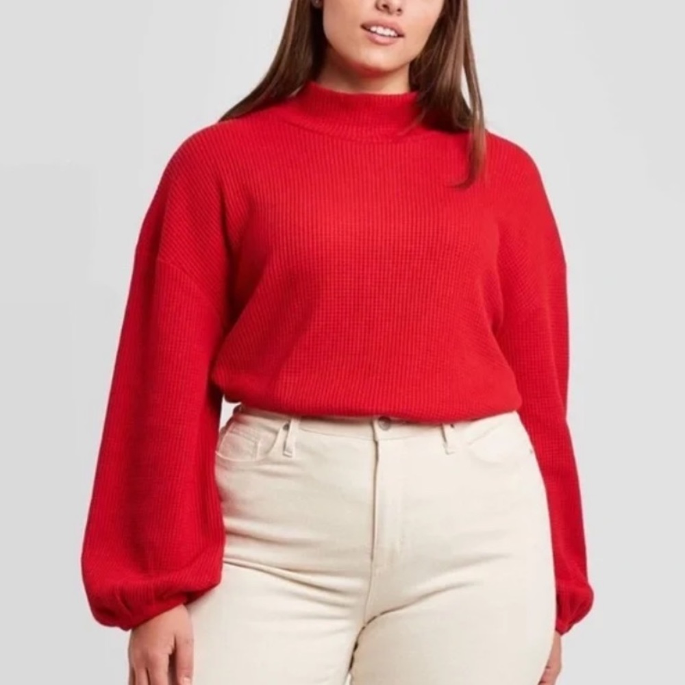 Ava & Viv Women’s Mock Neck Pullover Sweatshirt